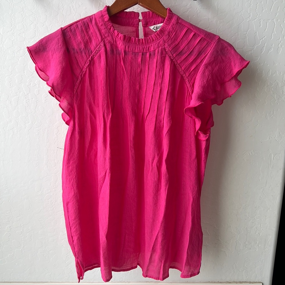 Nanette Lepore Pink Linen Top